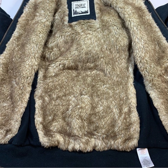 Small TNA Aritzia faux fur lined black hoodie - Picture 6 of 10